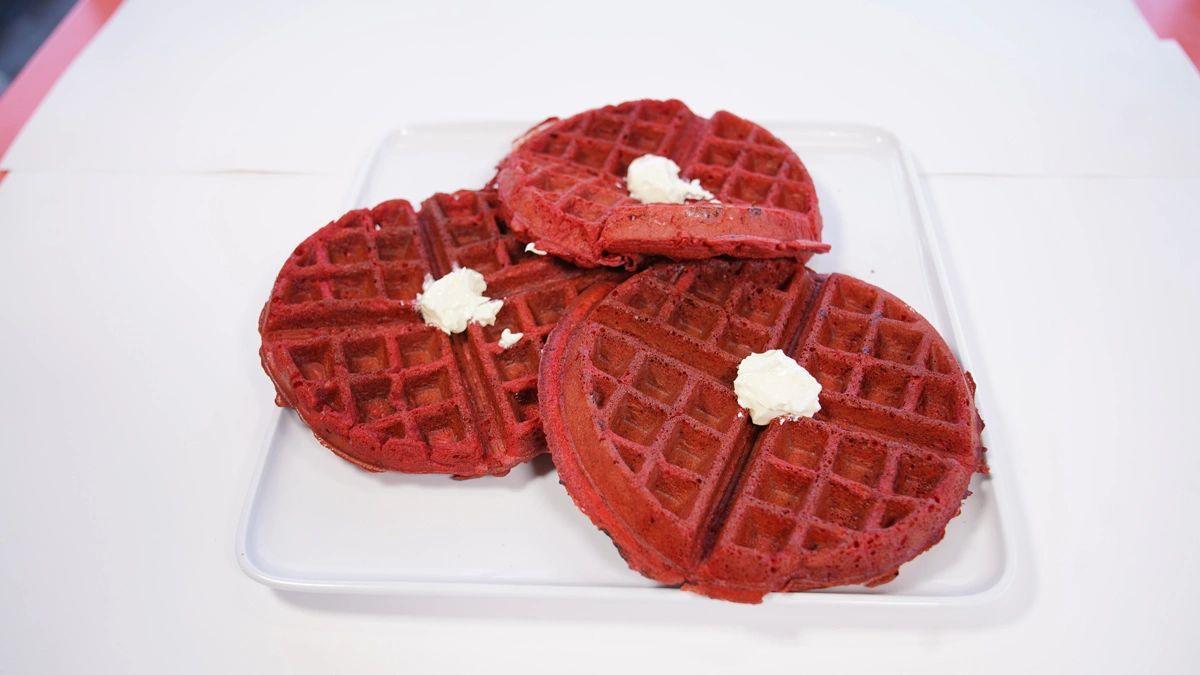 Red velvet waffles