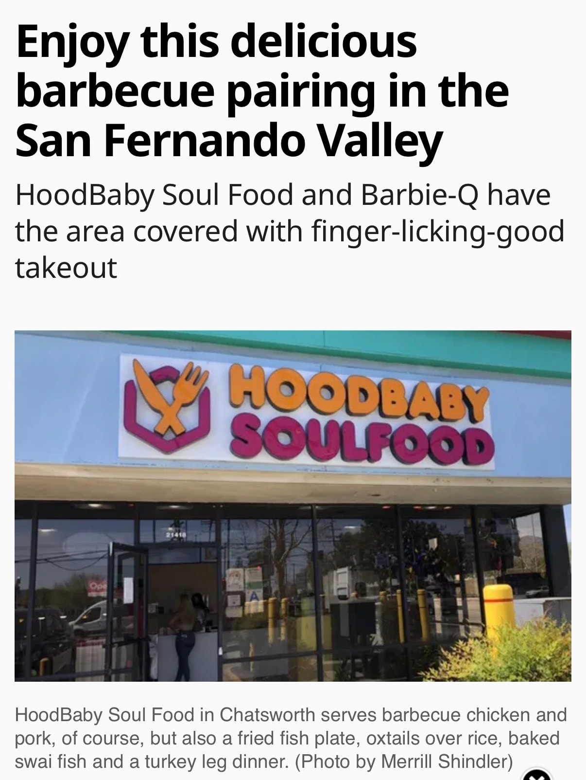 HoodBaby Soul Food storefront in Chatsworth, San Fernando Valley